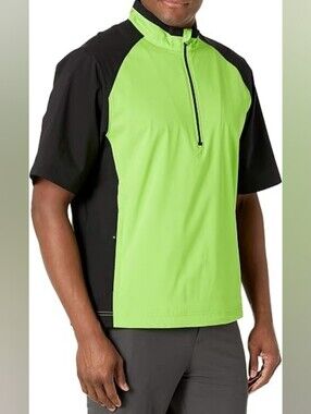 Cutter & Buck Short-Sleeve Performance Jacket in Neon Green and Black- XL